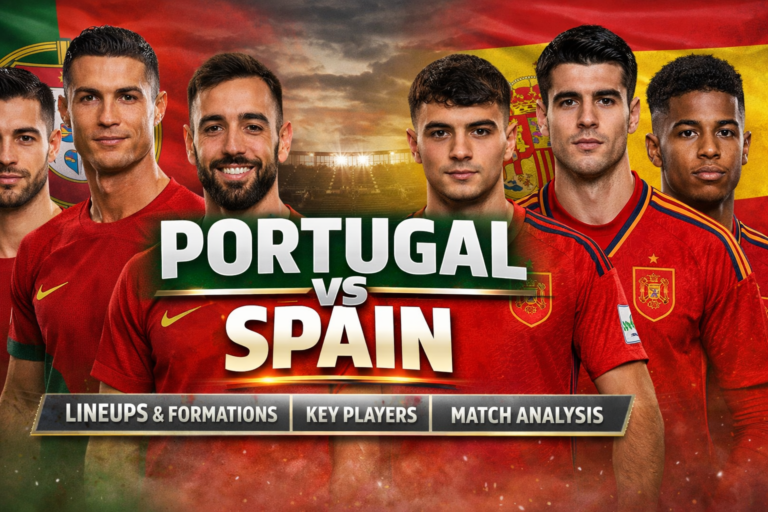 Portugal National football team vs Spain National football team lineups