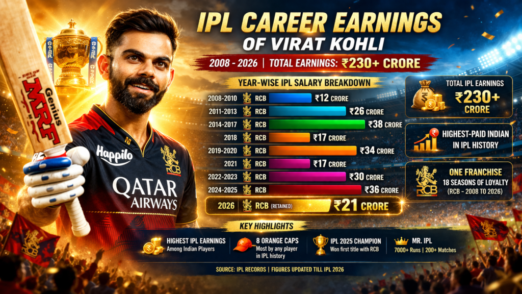 IPL Career Earnings of Virat Kohli