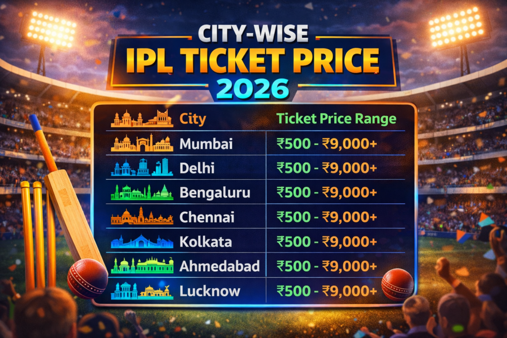 City-Wise IPL Ticket Price (2026)